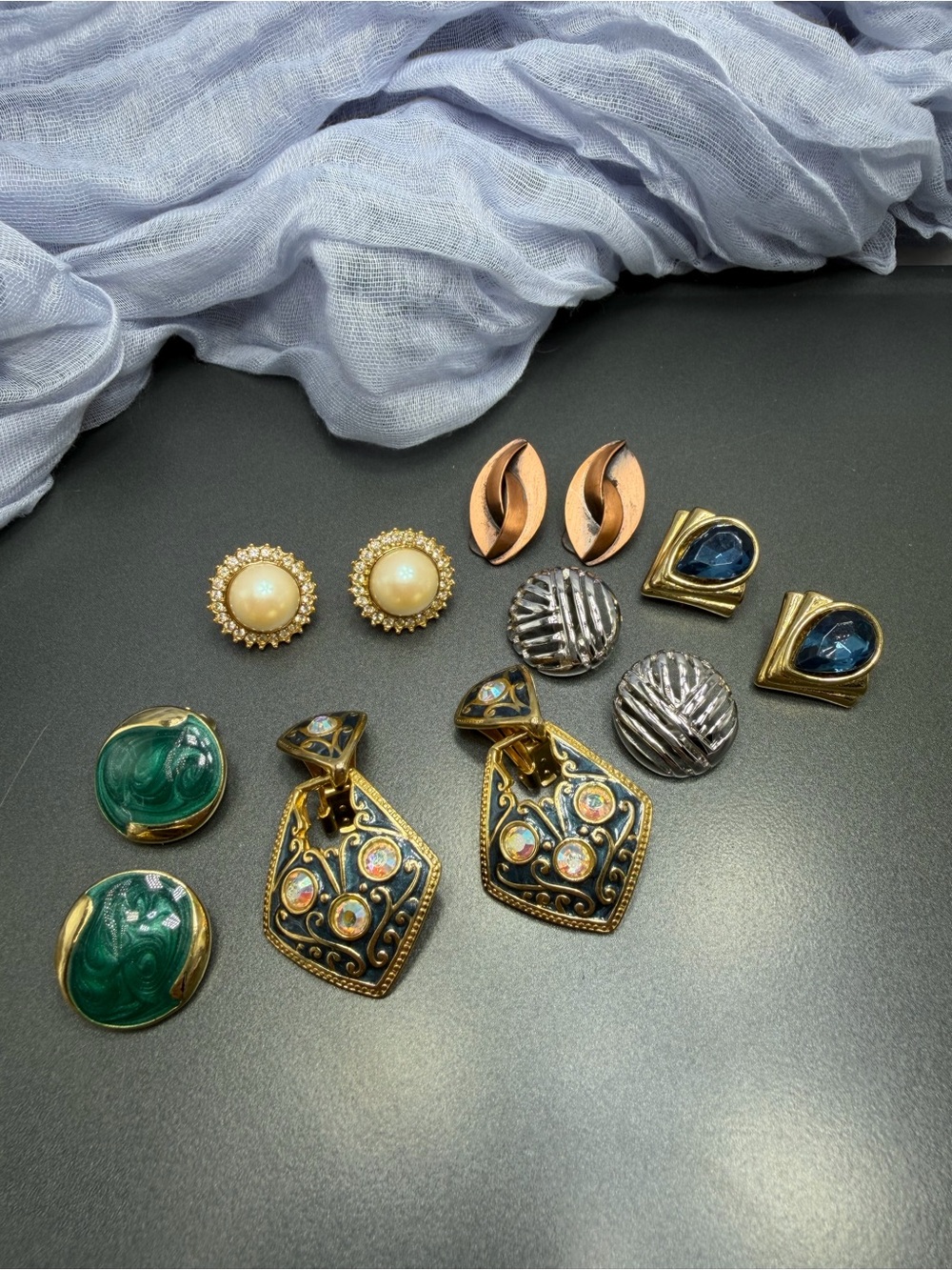 😎30%off Vintage Clip earrings lot #358ue